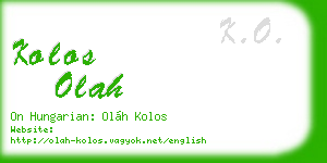 kolos olah business card