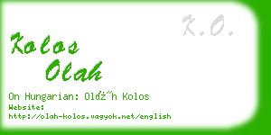 kolos olah business card